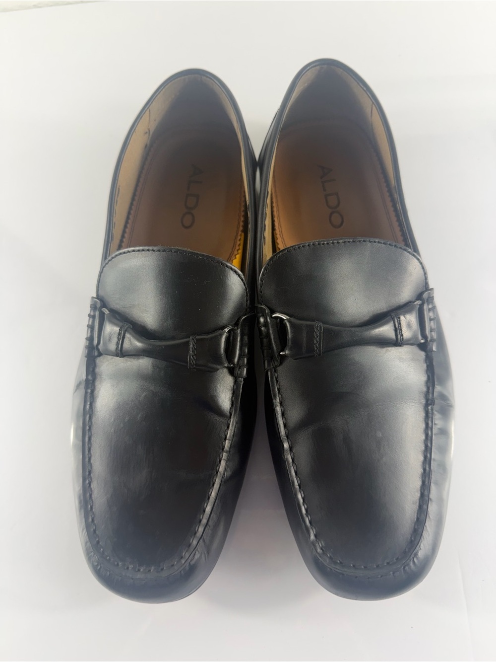 ALDO Black Leather Men's Oxford with Brown Grip Sole